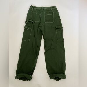 green baggy cargo pants